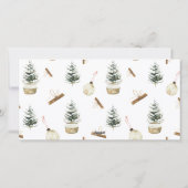 Pine Tree Bow Christmas Elegant Photo Custom Feestdagenkaart (Achterkant)