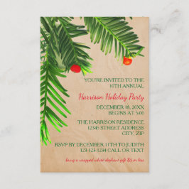 Pine Tree Branch - 3x5 kerstfeest uitnodiging