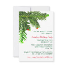 Pine Tree Branch - 3x5 kerstfeestelijke uitnodigin