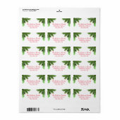 Pine Tree Branch - Adreslabel Etiket (Full Sheet)