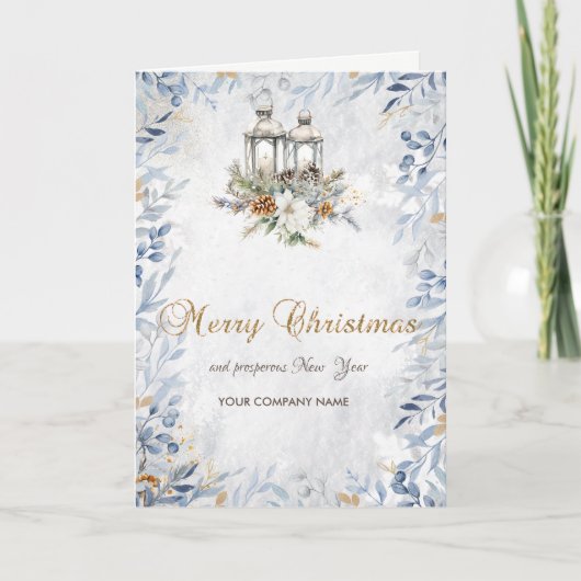 Pine Tree Branch Balls Kaars Sneeuwvlokken Vakanti Feestdagen Kaart (Voorkant)