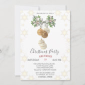 Pine Tree Branch Bow Christmas Balls Kerstmis Kaart (Voorkant)