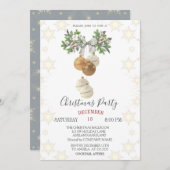 Pine Tree Branch Bow Christmas Balls Kerstmis Kaart (Voorkant / Achterkant)