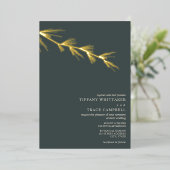 Pine Tree Branch Emerald Wedding Folie Uitnodiging (Staand Voorkant)