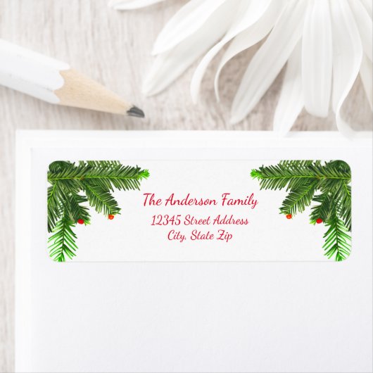 Pine Tree Branch - Return Address Label (Insitu)