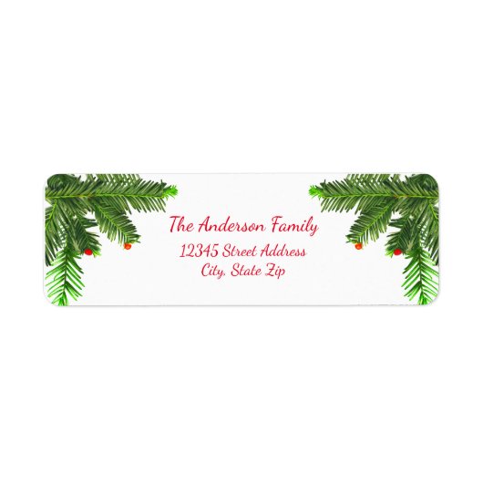 Pine Tree Branch - Return Address Label (Voorkant)