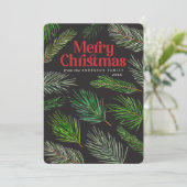 Pine tree branch typografie moderne kerst aankondiging (Staand voorkant)