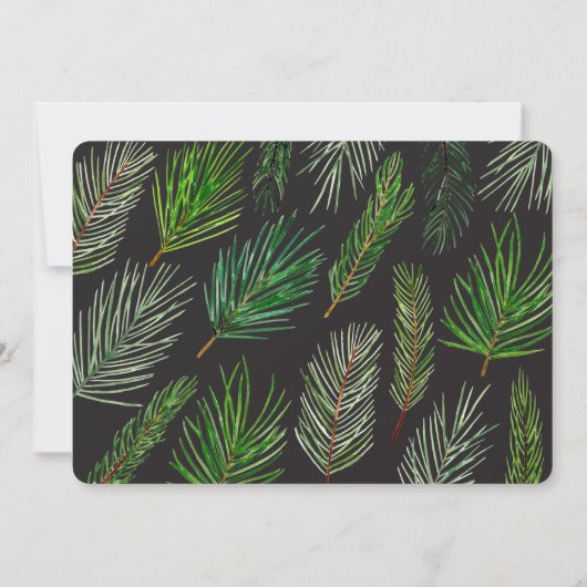 Pine tree branch typografie moderne kerst aankondiging (Achterkant)