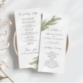 Pine Tree Branch Winter Wedding Programma