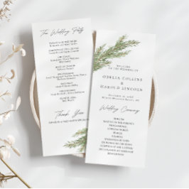 Pine Tree Branch Winter Wedding Programma