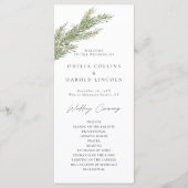 Pine Tree Branch Winter Wedding Programma (Voorkant)