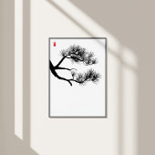 Pine Tree Branch - Zen Wall Art - Minimalistisch D Foto Afdruk