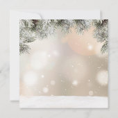 Pine Tree Branches, Ballen, Gouden Kerstmis Uitnod Kaart (Achterkant)