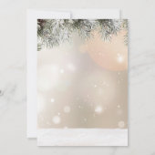 Pine Tree Branches, Ballen, Gouden Kerstmis Uitnod Kaart (Achterkant)