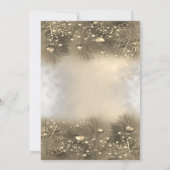 Pine Tree Branches, Balls, Gold Kerstmis Kaart (Achterkant)
