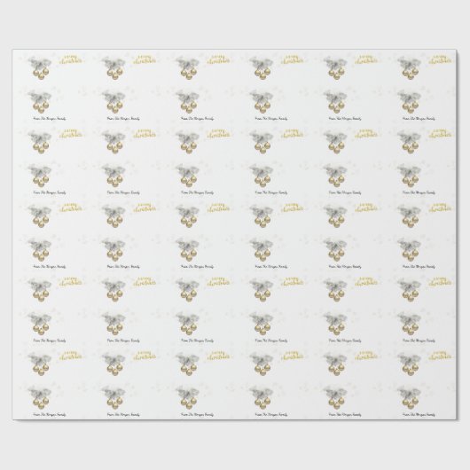 Pine Tree Branches, Balls Merry Kerstmis Cadeaupapier (Vlak)