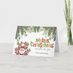 Pine Tree Branches, Deers, kerstmis Feestdagen Kaart