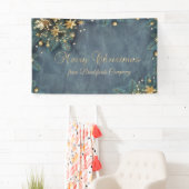 Pine Tree Branches, Gold Poinsettia, sterren Spandoek (Insitu)