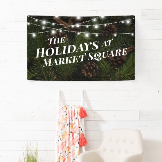 Pine Tree Branches Holiday Photo Banner (Insitu)