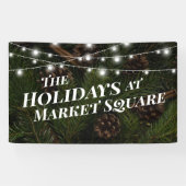 Pine Tree Branches Holiday Photo Banner (Horizontaal)