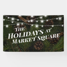 Pine Tree Branches Holiday Photo Banner