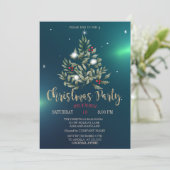 Pine Tree Branches Kerst Bedrijf Deel Kaart (Staand voorkant)