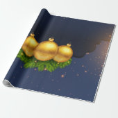 Pine Tree Branches kerstballen Cadeaupapier (Uitgerold)