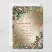 Pine Tree Branches Pinecones kerstparty Kaart (Voorkant)