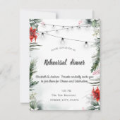 Pine Tree Branches, Poinsettia repetitie diner Kaart (Voorkant)