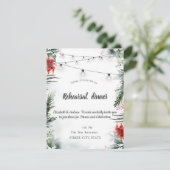 Pine Tree Branches, Poinsettia repetitie diner Kaart (Staand voorkant)