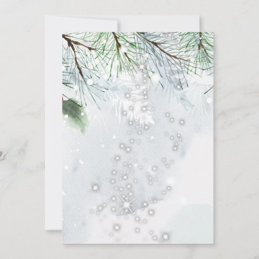 Pine Tree Branches Red Truck Company Party Kaart (Achterkant)