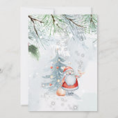 Pine Tree Branches Santa Claus Bird Kerstmis Kaart (Achterkant)