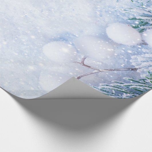 Pine Tree Branches, sneeuw Cadeaupapier (Hoek)