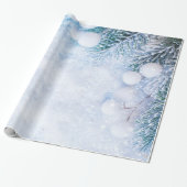 Pine Tree Branches, sneeuw Cadeaupapier (Uitgerold)