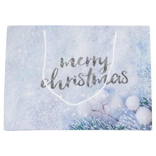 Pine Tree Branches, sneeuw Groot Cadeauzakje (Voorkant)