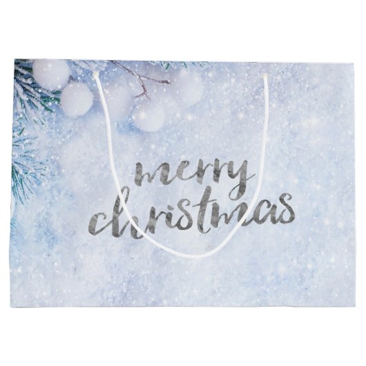 Pine Tree Branches, sneeuw Groot Cadeauzakje (Achterkant)