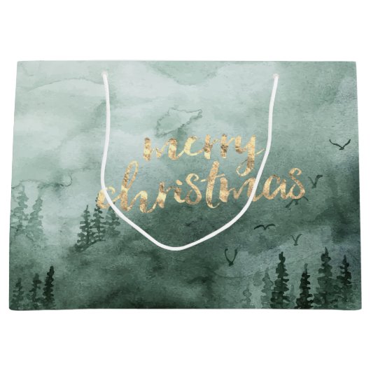 Pine Tree Branches, sneeuw Groot Cadeauzakje (Voorkant)