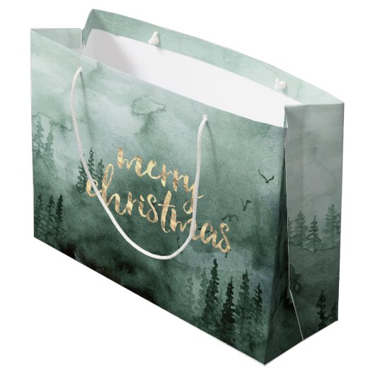 Pine Tree Branches, sneeuw Groot Cadeauzakje (Achterkant Gekanteld)