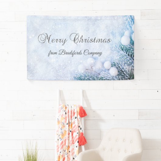 Pine Tree Branches, sneeuw Spandoek (Insitu)