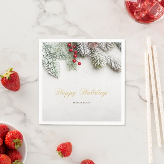 Pine Tree Branches Sneeuwkerst Servet (Insitu)