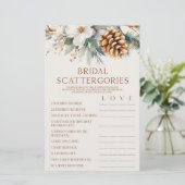 Pine Tree Bruids Scattergories Vrijgezellenfeest s Briefpapier (Staand voorkant)