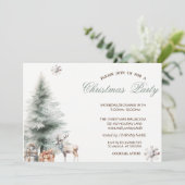 Pine Tree Cadeaus Rendier Kerstfeest Kaart (Staand voorkant)