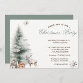 Pine Tree Cadeaus Rendier Kerstfeest Kaart (Voorkant / Achterkant)