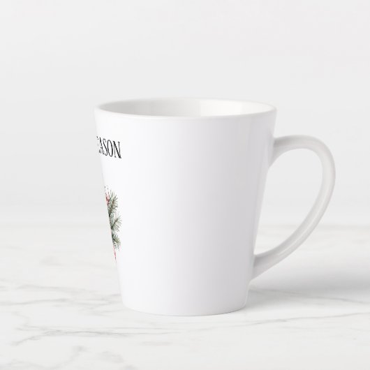 Pine Tree Candy Cane Red Christmas Latte Mok (Rechts)