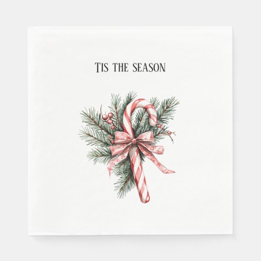 Pine Tree Candy Cane Red Christmas Servet (Voorkant)