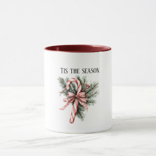 Pine Tree Candy Cane Rode Kerstmis Mok