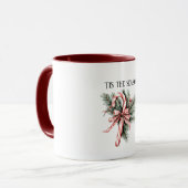 Pine Tree Candy Cane Rode Kerstmis Mok (Voorkant links)