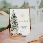 Pine Tree Christmas Advies & Wishes Pedes Pedestal Reclamebord Met Voetstuk