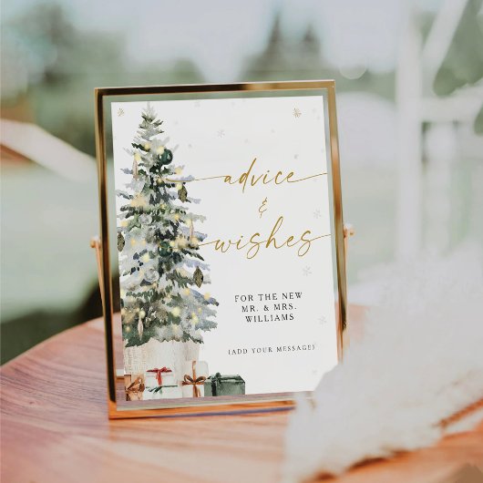 Pine Tree Christmas Advies & Wishes Pedes Pedestal Reclamebord Met Voetstuk