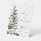 Pine Tree Christmas Advies & Wishes Pedes Pedestal Reclamebord Met Voetstuk (Voorkant)